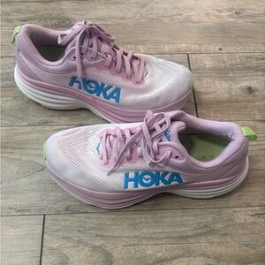 Hoka blue and pink Bondi 8